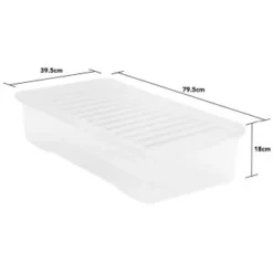 B&M Jumbo Underbed Storage Box With Lid 42L - Clear -Cheap Warm House Furnish Store 257918 42l jumbo underbed storage box with lid clear 3