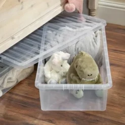 B&M Jumbo Underbed Storage Box With Lid 42L - Clear -Cheap Warm House Furnish Store 257918 42l jumbo underbed storage box with lid clear 4