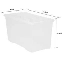 B&M Large Storage Box With Lid 110L - Clear -Cheap Warm House Furnish Store 284861 110l storage box with lid clear 3
