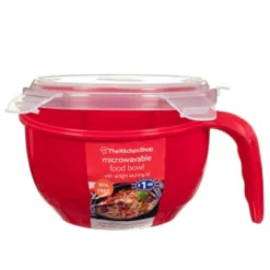 B&M Microwavable Food Bowl With Handle -Cheap Warm House Furnish Store 304743 Microwavable Food Bowl with Handle red1