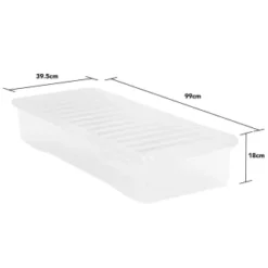 B&M Underbed Storage Box With Lid 55L - Clear -Cheap Warm House Furnish Store 307321 55l under bed storage box with lid 3