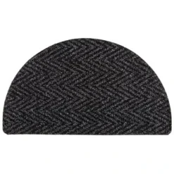 B&M Half Moon Indoor Chevron Doormat 40 X 70cm -Cheap Warm House Furnish Store 319759 Half Moon Indoor Chevron Mat 40x70cm dark grey