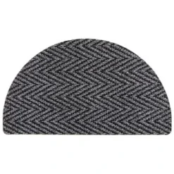 B&M Half Moon Indoor Chevron Doormat 40 X 70cm -Cheap Warm House Furnish Store 319759 Half Moon Indoor Chevron Mat 40x70cm light grey