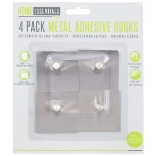 B&M Metal Adhesive Hooks 4pk - Square 3 B&M Metal Adhesive Hooks 4pk - Square - Image 3