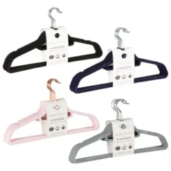 B&M Pure Velvet Hangers 8pk - Grey -Cheap Warm House Furnish Store 333534 8pk velvet hangers group 1