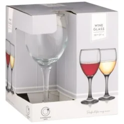 B&M Wine Glasses 4pk -Cheap Warm House Furnish Store 338802 set of 4 wine glasses