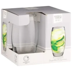 B&M Curved Hiball Glasses 4pk -Cheap Warm House Furnish Store 338803 set of 4 highball tumblers