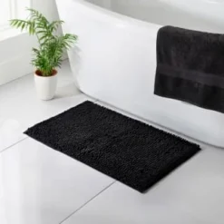 B&M Signature Microfibre Noodle Bath Mat - Black