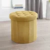 B&M Round Storage Ottoman - Ochre
