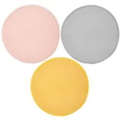 B&M Grey Round Pom Pom Placemats 4pk -Cheap Warm House Furnish Store 355688 355688 355689 pom pom placemats main