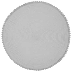 B&M Grey Round Pom Pom Placemats 4pk -Cheap Warm House Furnish Store 355688 pom pom placemats grey 4