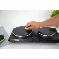 Tower Stainless Steel Double Hot Plate -Cheap Warm House Furnish Store 357203 tower twin hot plate