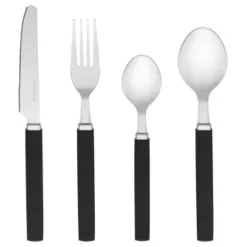 B&M Cutlery Set With Caddy 16pc - Black -Cheap Warm House Furnish Store 357347 16pc cutlery set with caddy black