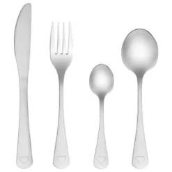 B&M Heart Embossed Cutlery Set 16pc