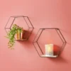 B&M Tromso Hexagon Shelf Set 2pk - Black