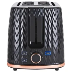 Goodmans Textured 2 Slice Toaster - Black & Rose Gold -Cheap Warm House Furnish Store 358961 goodmans textured toaster black rose gold