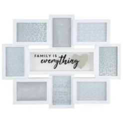 B&M Multi Aperture Photo Frame 8pc - Family Is Everything -Cheap Warm House Furnish Store 362635 8 aperture quote frame family is everything white