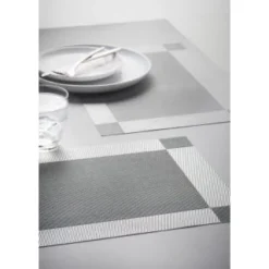 B&M Metallic Woven Placemats - Silver 4pk