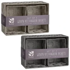 B&M Woven Storage Baskets 3pk - Silver -Cheap Warm House Furnish Store 365979 365978 3pk woven baskets group