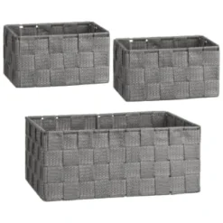 B&M Woven Storage Baskets 3pk - Silver -Cheap Warm House Furnish Store 365979 3pk woven baskets silver group