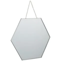 B&M Hanging Hexagon Mirror - Silver