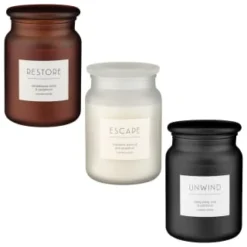 B&M Large Spa Scented Candle - Black - Unwind -Cheap Warm House Furnish Store 368680 368679 368691 large spa candle group 2 1