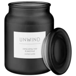 B&M Large Spa Scented Candle - Black - Unwind -Cheap Warm House Furnish Store 368680 large spa candle unwind 5