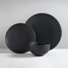 B&M Matte Black Dinner Set 12pc