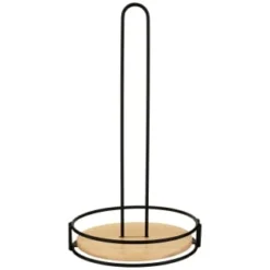 B&M Black & Wood Kitchen Roll Holder