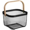 B&M Mesh Storage Basket With Bamboo Handle