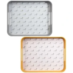 B&M Sausage Dog Bamboo Tray With Handles - Ochre -Cheap Warm House Furnish Store 369483 sausage dog printed bamboo tray with handles ochre