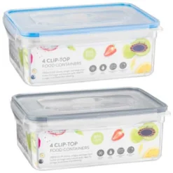 B&M Clip Top Food Containers 4pk - Blue 13 B&M Clip Top Food Containers 4pk - Blue -Cheap Warm House Furnish Store 369681 4pk clip top food containers group