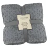 Waffle Faux Fur Throw - Grey