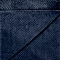 B&M Waffle Faux Fur Throw - Navy -Cheap Warm House Furnish Store 372950 waffle faux fur throw navy 2