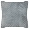 Waffle Faux Fur Cushion - Grey