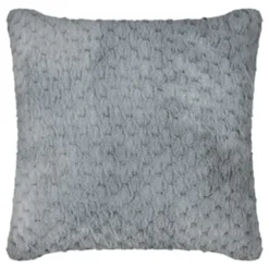 Waffle Faux Fur Cushion - Grey