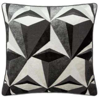 Jenson Geo Velvet Cushion - Grey 1 Jenson Geo Velvet Cushion - Grey