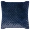 B&M Waffle Faux Fur Cushion - Navy