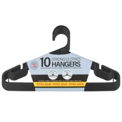 B&M Jumbo Hangers 10pk - Black -Cheap Warm House Furnish Store 376555 10pk strong clothes hangers blacks 2