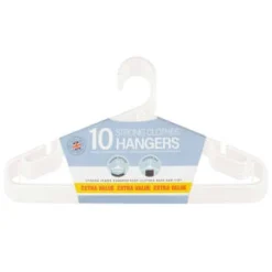 B&M Jumbo Hangers 10pk - White -Cheap Warm House Furnish Store 376557 10pk strong clothes hangers white 2