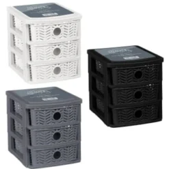 B&M 3 Tier Chevron Storage Organiser - Black -Cheap Warm House Furnish Store 377462 3 drawer chevron organiser main