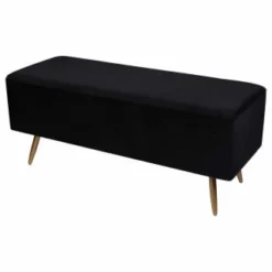 B&M Ottoman With Legs - Black