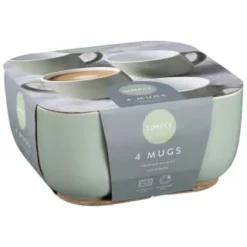 Simply Everyday Gloss Mugs 4pk - Sage -Cheap Warm House Furnish Store 380123 4pk simply everyday mugs sage 2