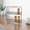 B&M Two Tier Spice Rack With Wooden Handle