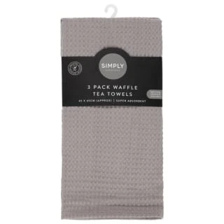 Simply Everyday Waffle Tea Towels 3pk - Grey 1 Simply Everyday Waffle Tea Towels 3pk - Grey