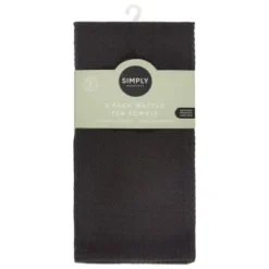 Simply Everyday Waffle Tea Towels 3pk - Black