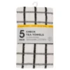 B&M Essentials Check Tea Towels - Black 5pk