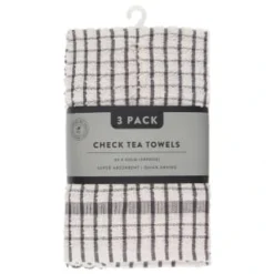 B&M Grey Check Tea Towels 3pk