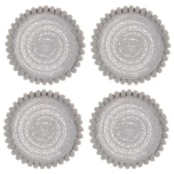 B&M Pom Pom Coasters - Grey 4pk -Cheap Warm House Furnish Store 380383 4pk harmony pom pom coasters grey 2