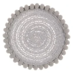 B&M Pom Pom Coasters - Grey 4pk